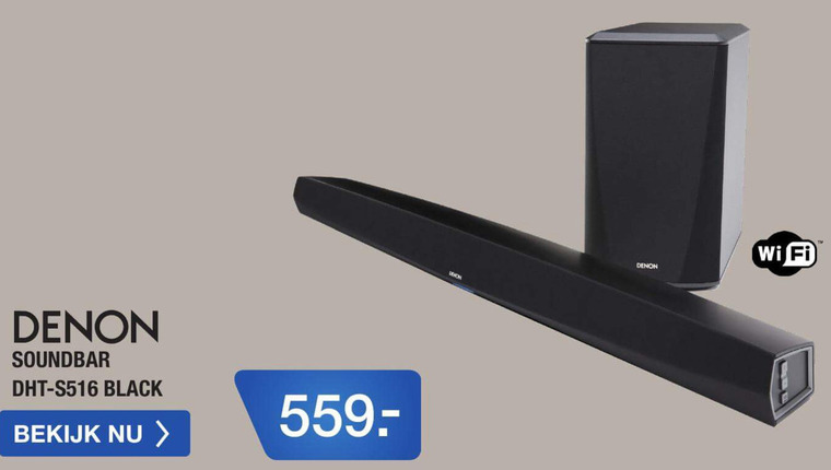 Denon   soundbar folder aanbieding bij  Electroworld - details