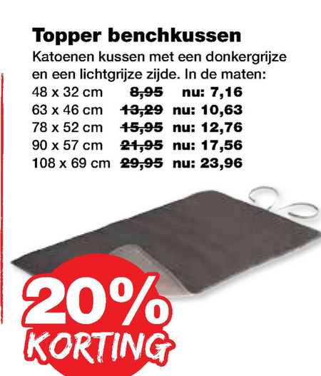 Topper   benchkussen folder aanbieding bij  Jumper - details