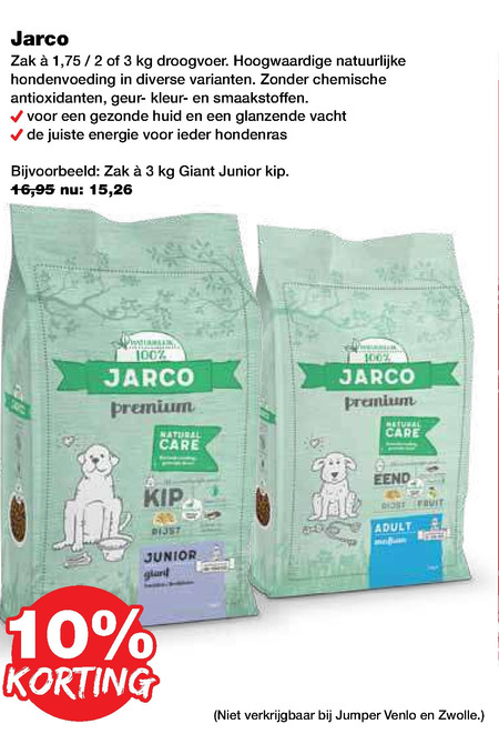 Jarco   hondenvoer folder aanbieding bij  Jumper - details