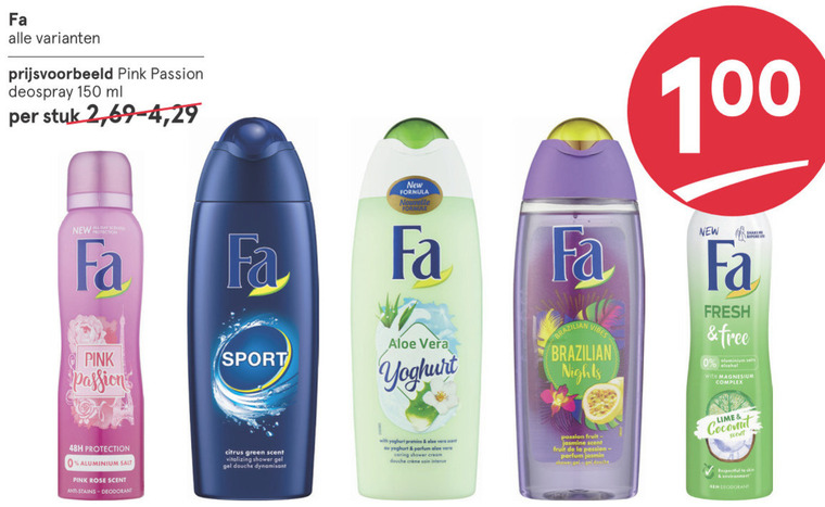 Fa   deodorant, douchegel folder aanbieding bij  Etos - details