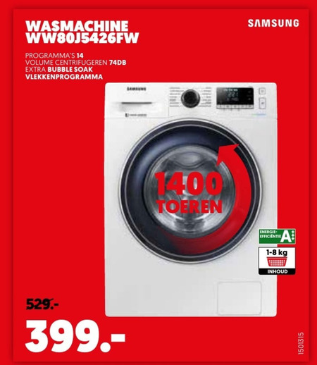 Samsung   wasmachine folder aanbieding bij  Mediamarkt - details