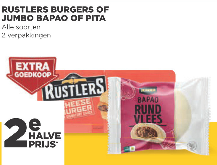 Rustler   bapao broodje, hamburger broodje folder aanbieding bij  Jumbo - details