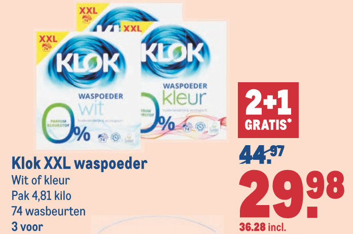 Klok   wasmiddel folder aanbieding bij  Makro - details