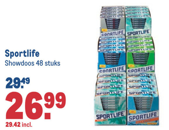 Sportlife   kauwgom folder aanbieding bij  Makro - details