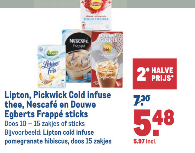 Douwe Egberts   thee, oploskoffie folder aanbieding bij  Makro - details