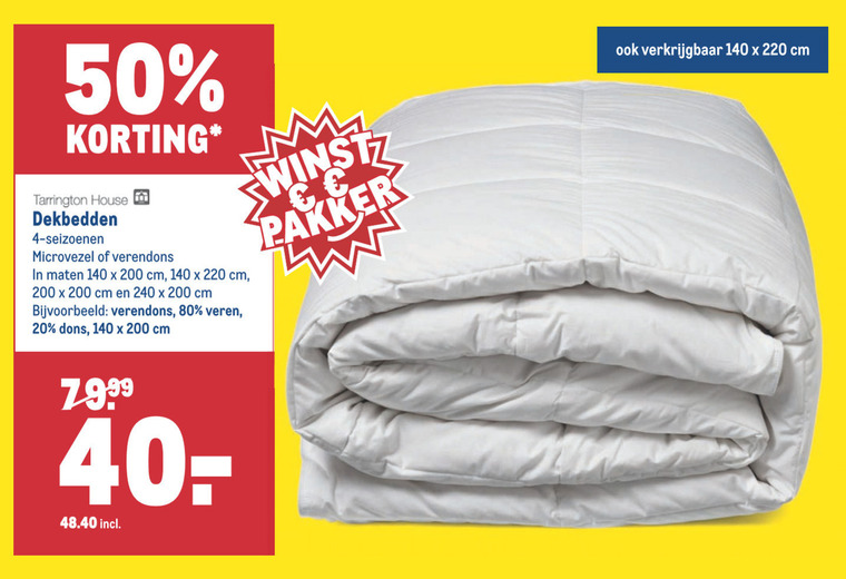 Begrafenis compileren het beleid Tarrington House dekbed folder aanbieding bij Makro - details