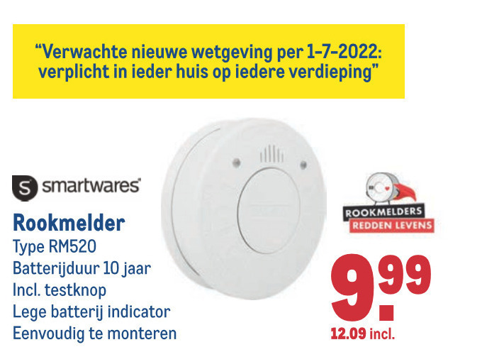 Smartwares   rookmelder folder aanbieding bij  Makro - details