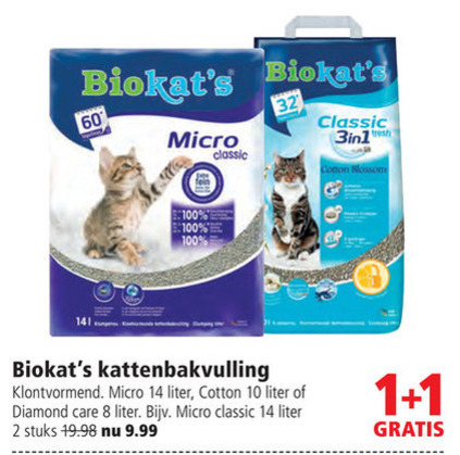 Biokat   kattenbakvulling folder aanbieding bij  Welkoop - details