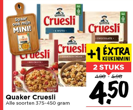 Quaker   cruesli folder aanbieding bij  Vomar - details