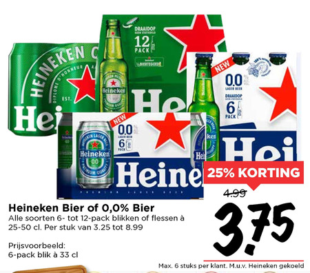 Heineken   flesje bier, alcoholvrij bier folder aanbieding bij  Vomar - details