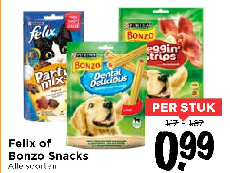 Bonzo   hondensnacks, kattensnacks folder aanbieding bij  Vomar - details