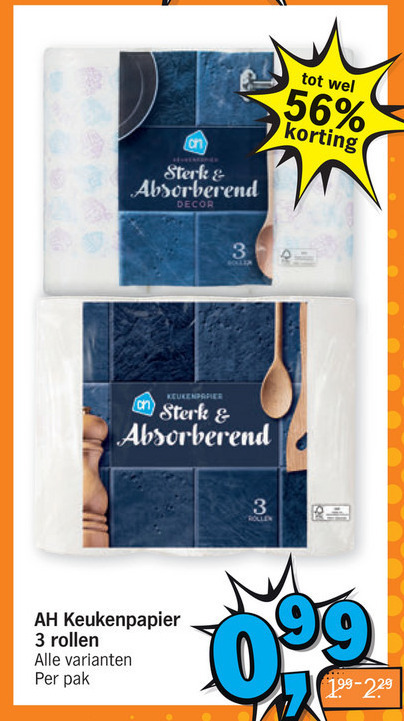 Albert Heijn Huismerk   keukenpapier folder aanbieding bij  Albert Heijn - details