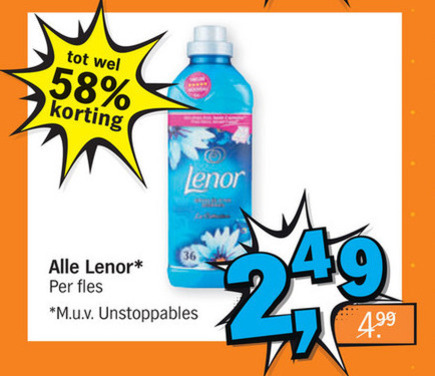 Lenor   wasverzachter folder aanbieding bij  Albert Heijn - details