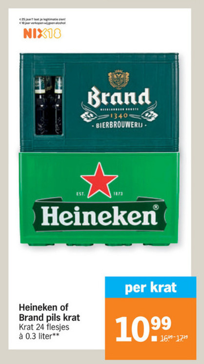 Heineken   krat bier folder aanbieding bij  Albert Heijn - details