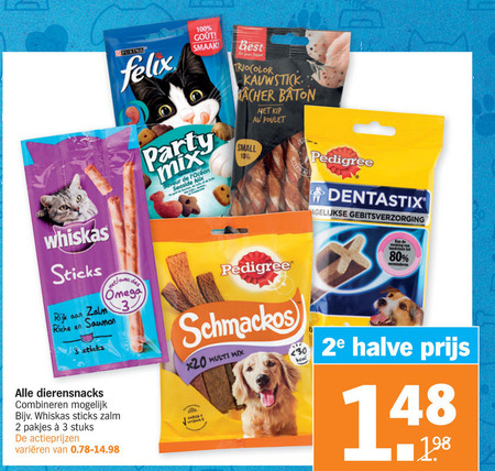 Alle merken   kattensnacks, hondensnacks folder aanbieding bij  Albert Heijn - details