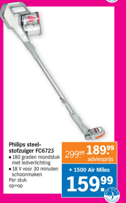 sla Mechanisch Moment Philips steelstofzuiger folder aanbieding bij Albert Heijn - details