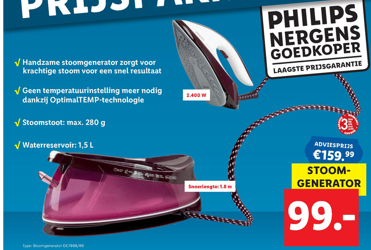 Philips   stoomstrijksysteem folder aanbieding bij  Lidl - details