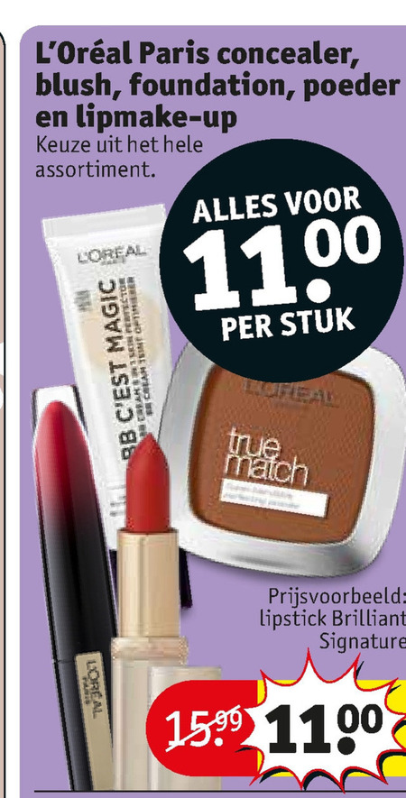 L Oreal   lipstick, foundation folder aanbieding bij  Kruidvat - details