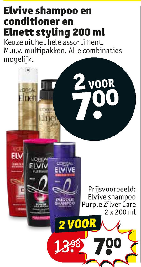 Elvive   hairspray, shampoo folder aanbieding bij  Kruidvat - details