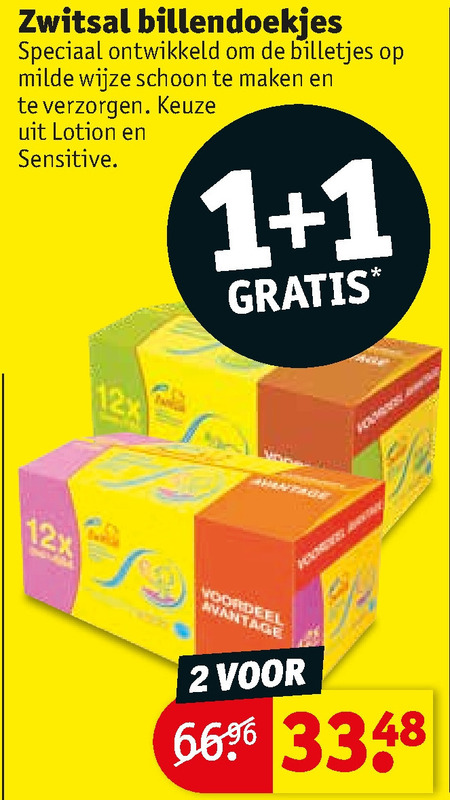 Zwitsal   billendoekjes folder aanbieding bij  Kruidvat - details