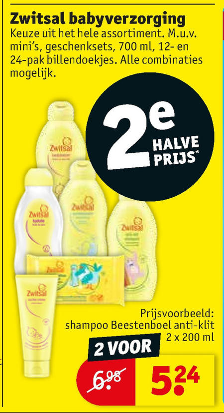 Zwitsal   babyverzorging, babyshampoo folder aanbieding bij  Kruidvat - details