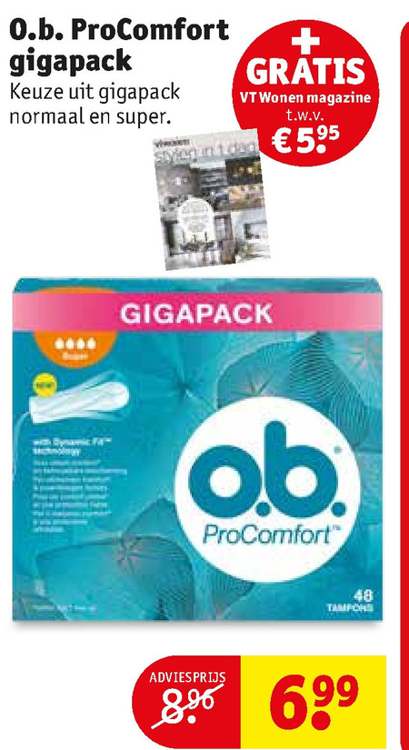 O.B.   tampons folder aanbieding bij  Kruidvat - details