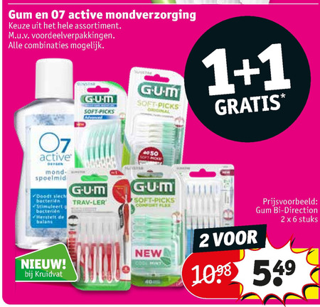 G.U.M.   mondwater, interdentale ragers folder aanbieding bij  Kruidvat - details