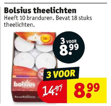 Bolsius   theelicht folder aanbieding bij  Kruidvat - details