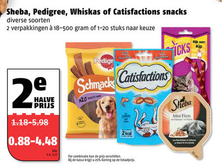Catisfactions   kattensnacks, hondensnacks folder aanbieding bij  Poiesz - details