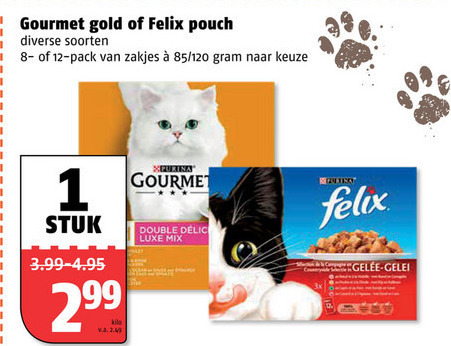 Gourmet   kattenvoer folder aanbieding bij  Poiesz - details