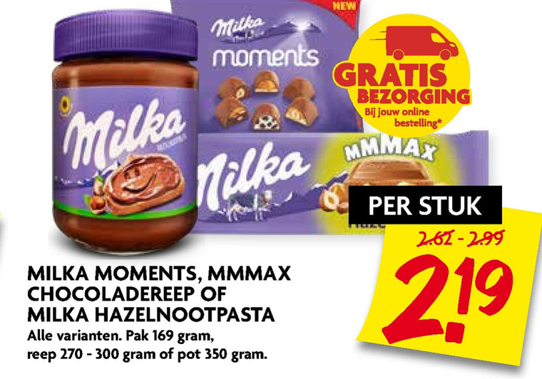 Milka   hazelnootpasta, chocolade folder aanbieding bij  Dekamarkt - details