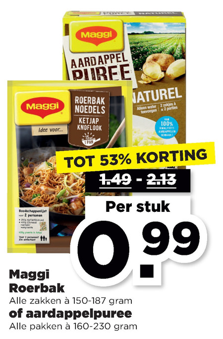 Maggi   maaltijdmix, aardappelpuree folder aanbieding bij  Plus - details