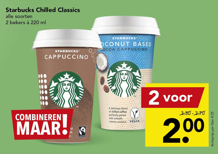 Starbucks   ijskoffie folder aanbieding bij  Deen - details