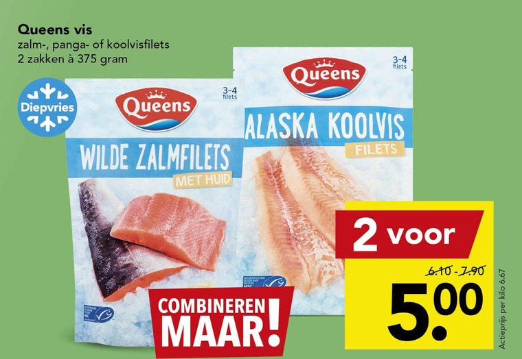 Queens   pangasius, koolvis folder aanbieding bij  Deen - details