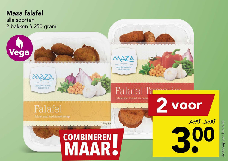 Maza   falafelballetjes folder aanbieding bij  Deen - details