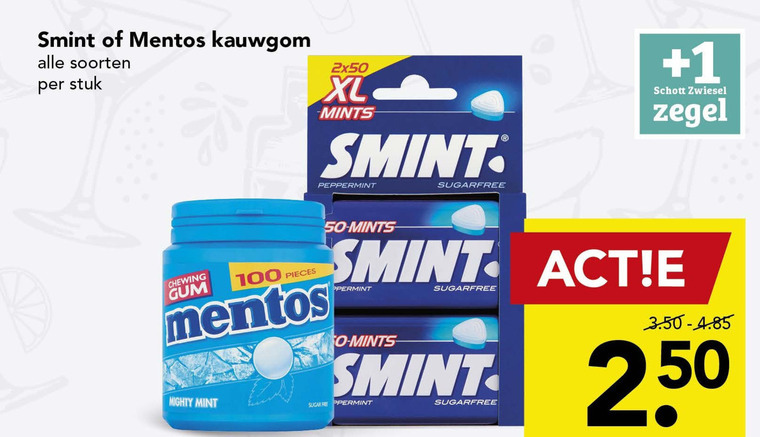 Mentos   kauwgom folder aanbieding bij  Deen - details