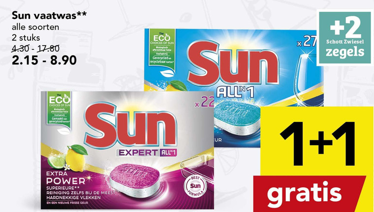 Sun   vaatwasmiddel folder aanbieding bij  Deen - details