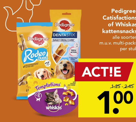 Pedigree   kattensnacks, hondensnacks folder aanbieding bij  Deen - details