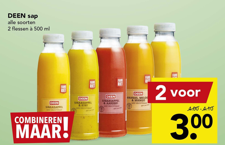 Deen Huismerk   vruchtensap folder aanbieding bij  Deen - details