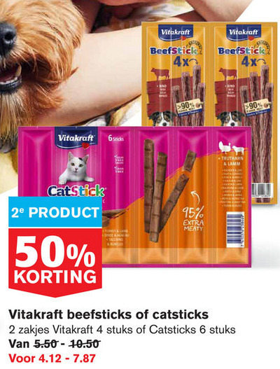 Vitakraft   hondensnacks, kattensnacks folder aanbieding bij  Hoogvliet - details