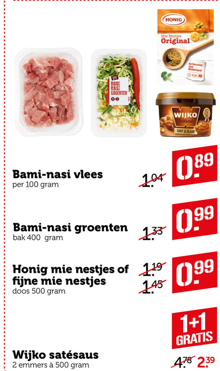 Honig   satesaus, nasi vlees folder aanbieding bij  Coop - details