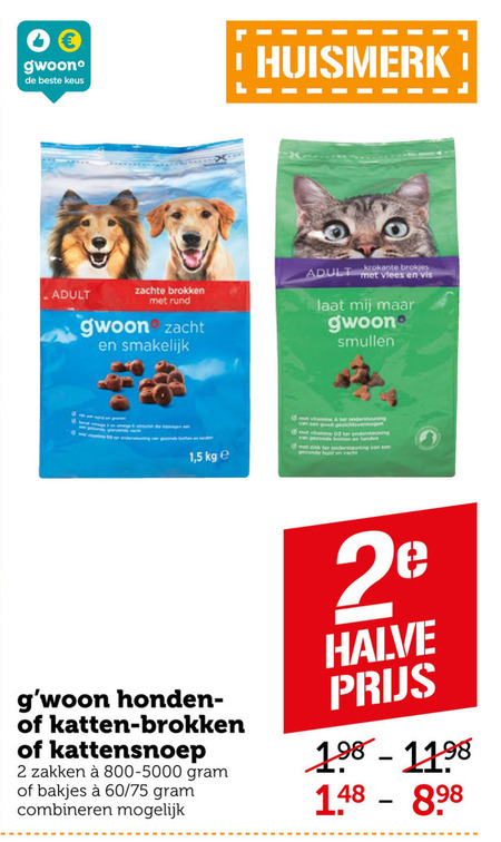 Gwoon   kattenvoer, hondenvoer folder aanbieding bij  Coop - details