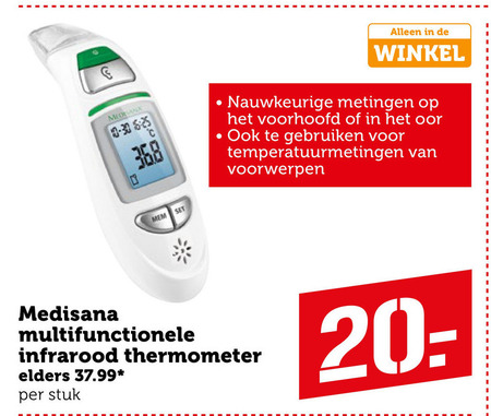 Medisana   voorhoofdthermometer folder aanbieding bij  Coop - details