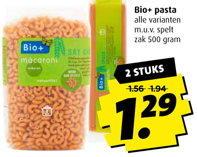 Bio Plus   fusilli, pasta folder aanbieding bij  Boni - details