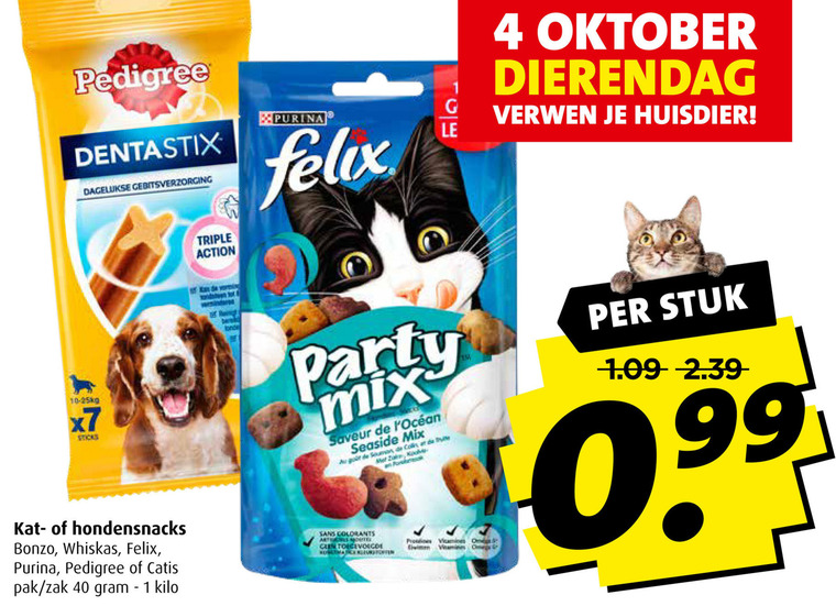 Felix   hondensnacks, kattensnacks folder aanbieding bij  Boni - details