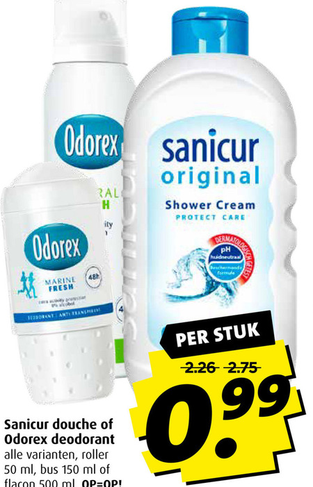 Sanicur   douchegel, deodorant folder aanbieding bij  Boni - details