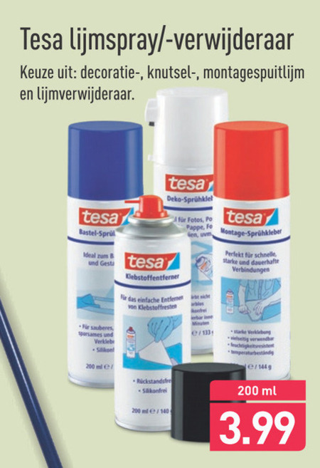 Tesa   lijmverwijderaar folder aanbieding bij  Aldi - details