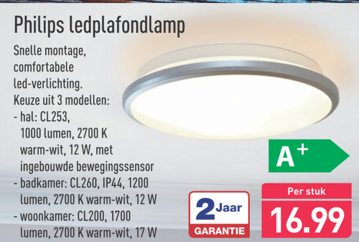 Philips   plafonniere folder aanbieding bij  Aldi - details