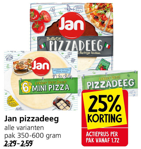 Jan   pizzadeeg folder aanbieding bij  Jan Linders - details