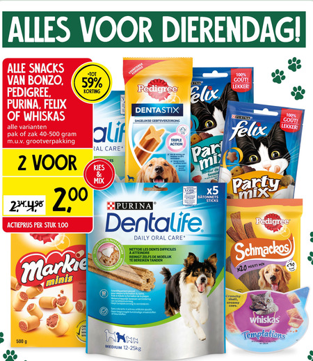 Felix   hondensnacks, kattensnacks folder aanbieding bij  Jan Linders - details